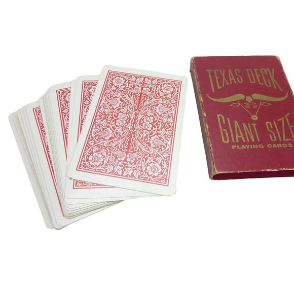 Vintage Giant Size Playing Cards Texas Deck - Retro Collectible Game Set - Picture 6 of 8